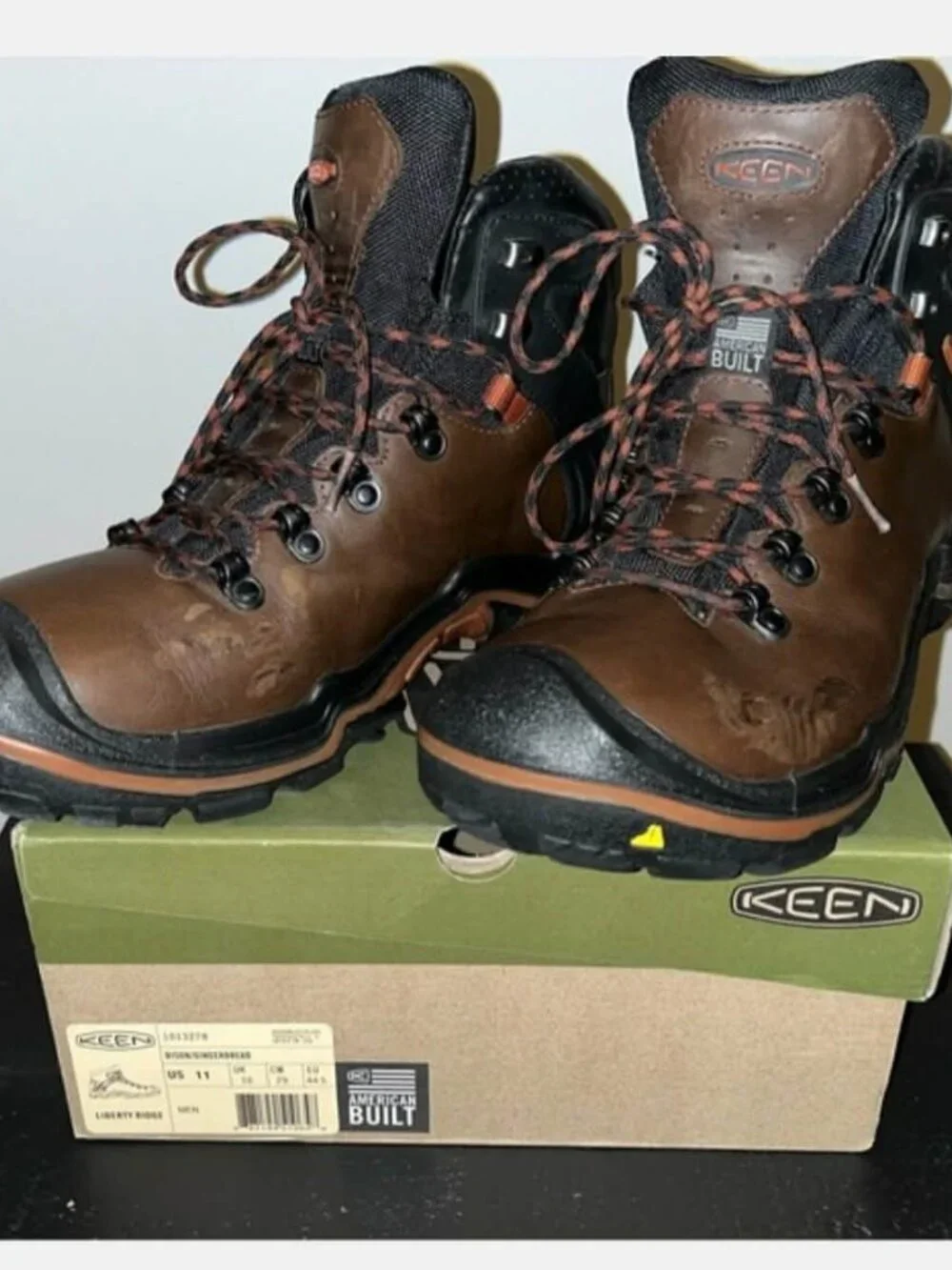 KEEN Mens 11, Brown Leather, Liberty Ridge WP Outdoor Hiking Boots, Made in USA